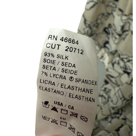 ST JOHN 100% Silk Floral Print Sheer Duster Kimono Robe Cream Black Cover Up - Picture 4 of 5